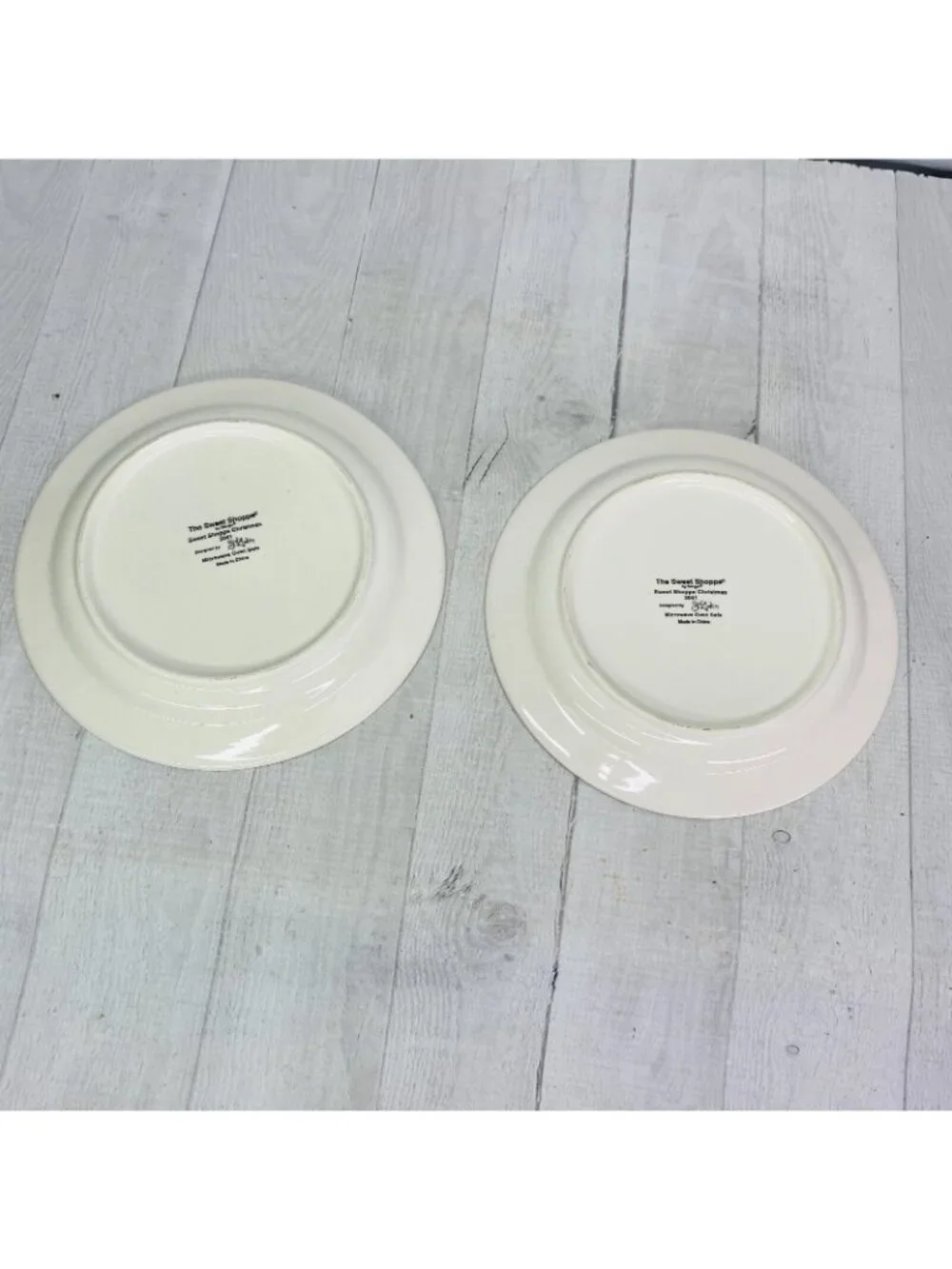 Sango Sue Zipkin SWEET SHOPPE CHRISTMAS Purple Snowman Salad Lunch Plates Set 4